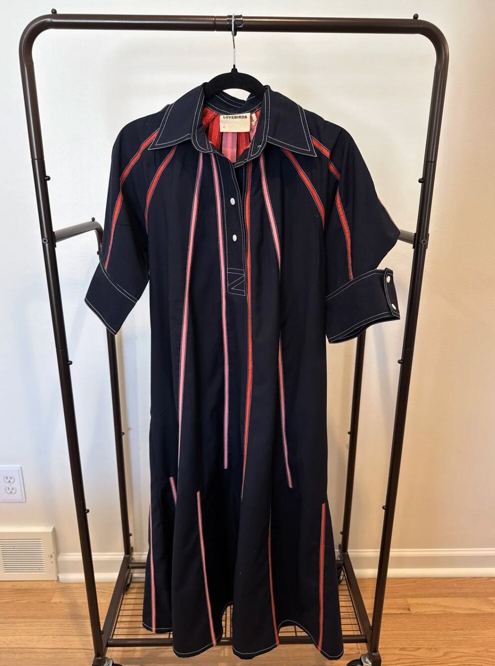 Lovebirds Navy Blue Collared Dress size S small